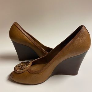 Tory Burch Peep Toe Wedges